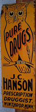 Click photo to see larger pic of Hand-Painted Tin Drug Store Advertising Sign
