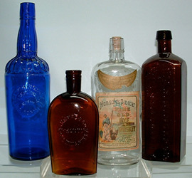 Click photo to see larger pic of Antique Spirits Bottles