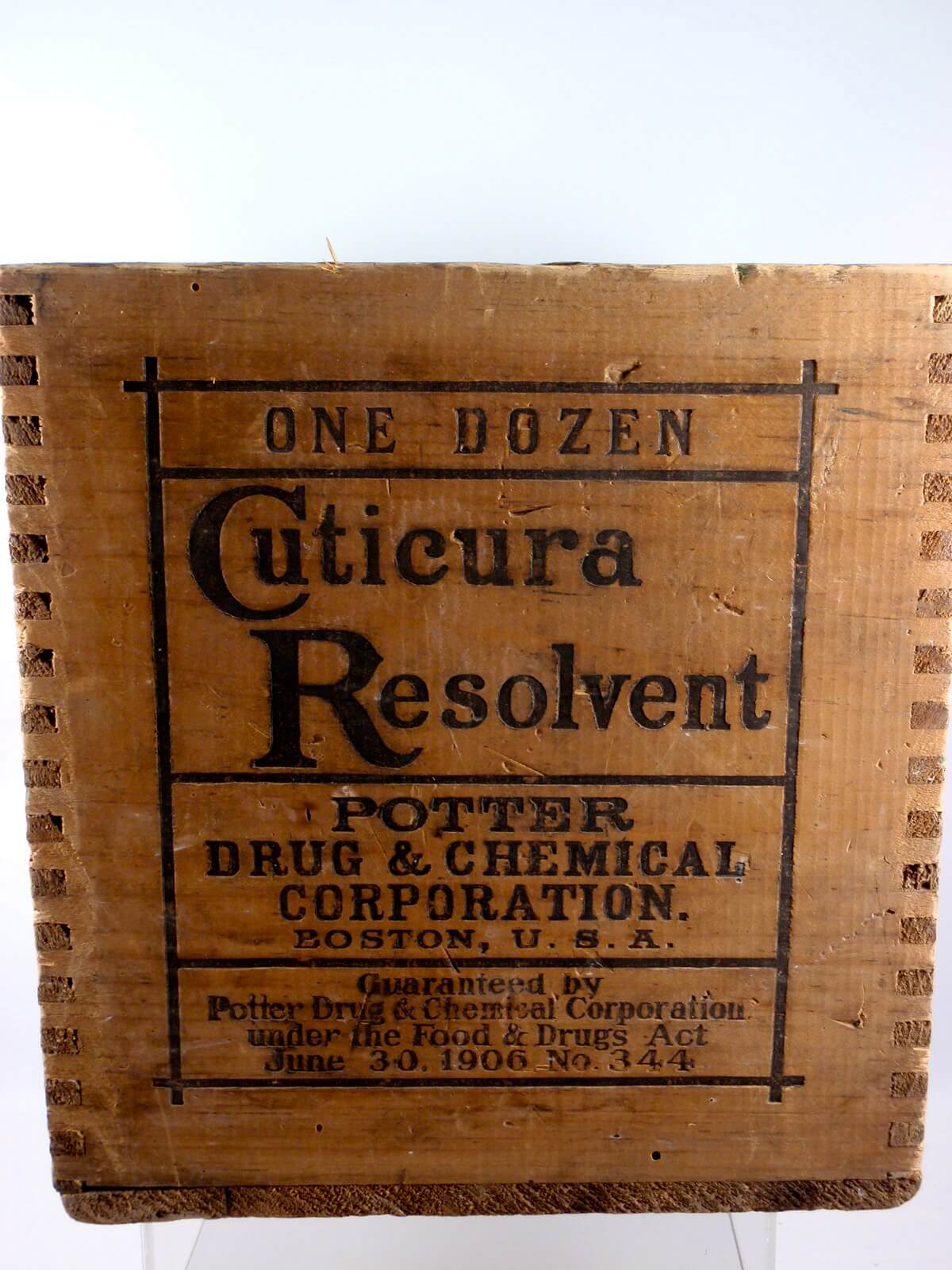 CUTICURA RESOLVENT BLOOD PURIFIER SHIPPING CRATE