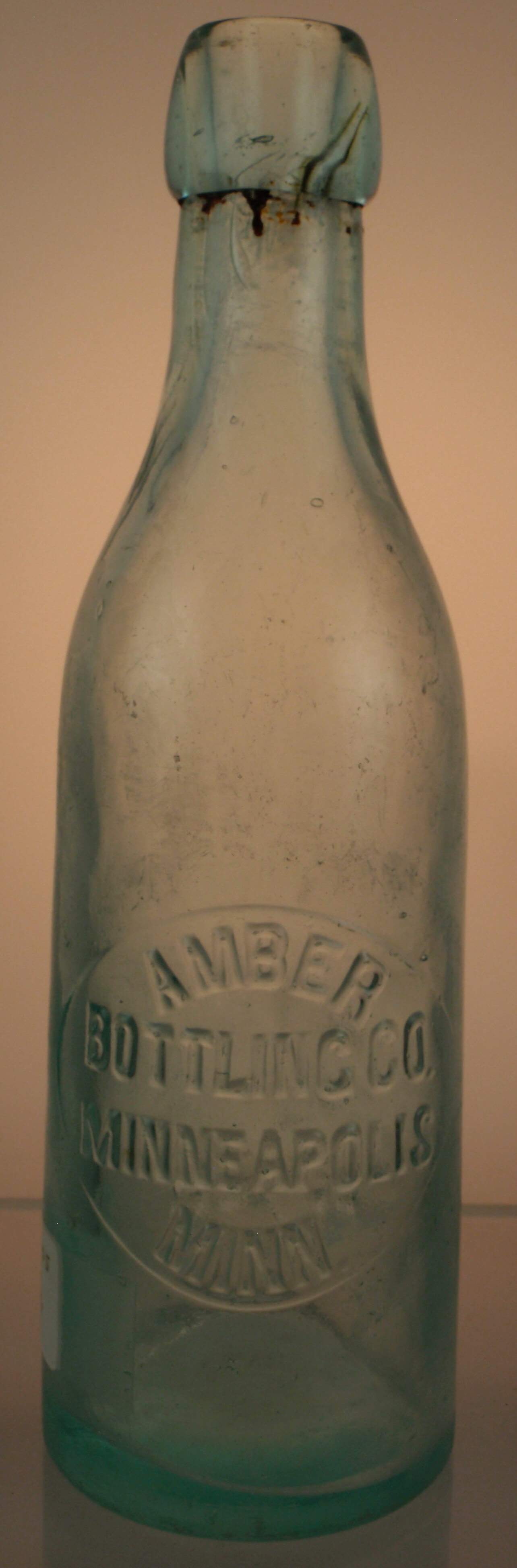 Pre-Prohibiton Amber Bottling Company Aqua Bob-Top Pony