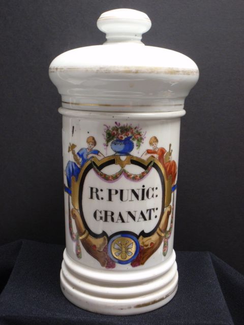 Hand-Painted French Porcelain Apothecary Jar